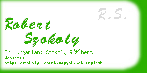 robert szokoly business card